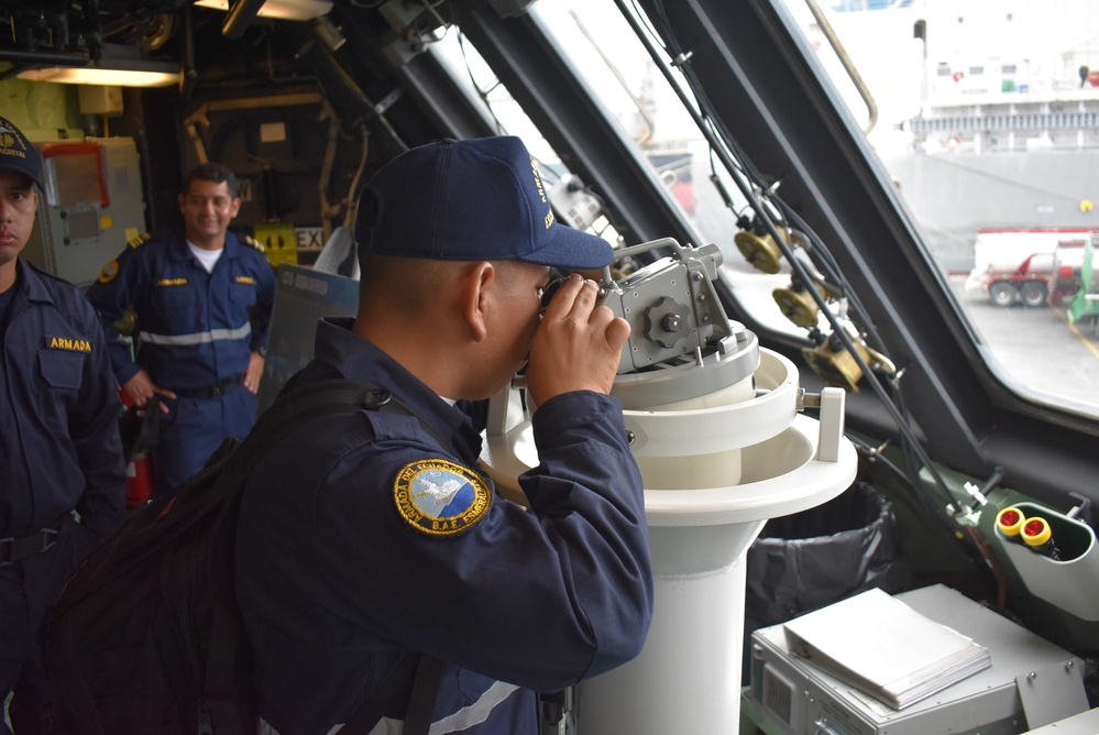 USS Billings Sailors Tour Ecuadorian Navy Ship