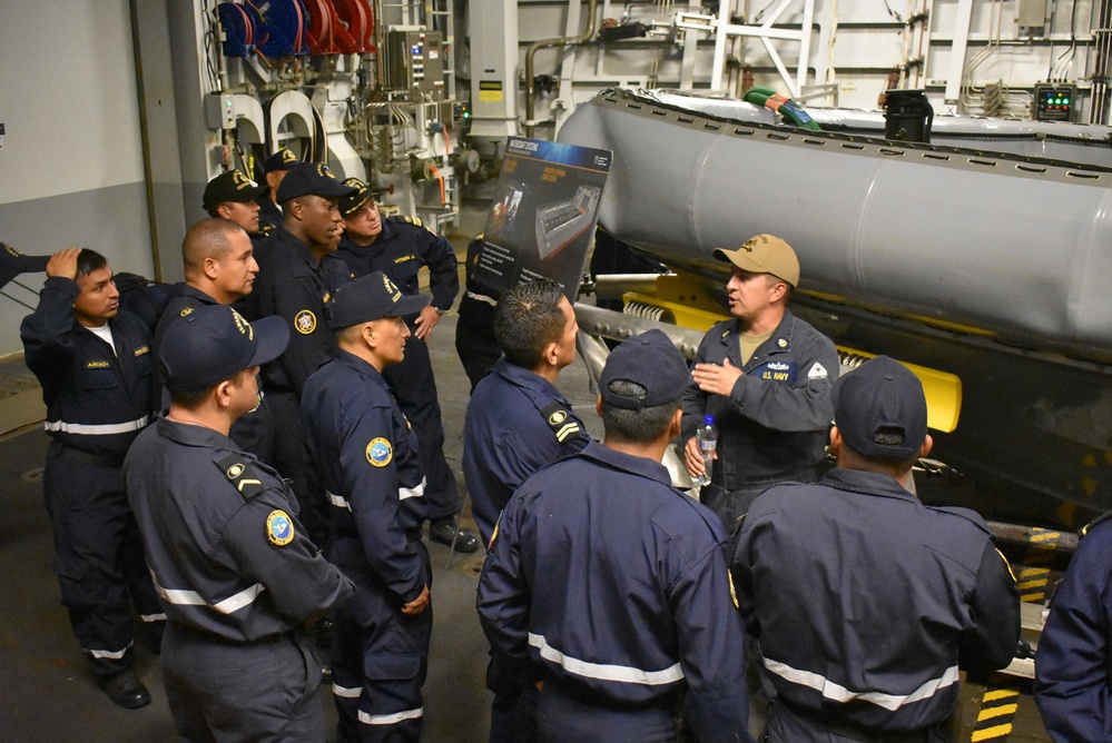 USS Billings Sailors Tour Ecuadorian Navy Ship