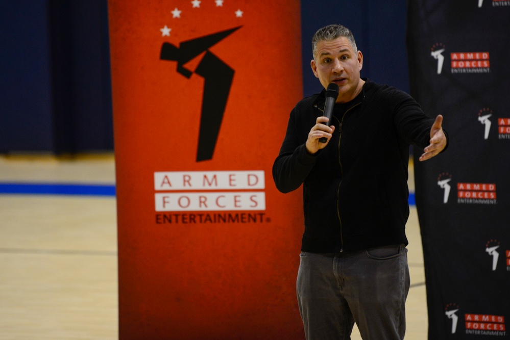 Comedians bring smiles to Aviano AB through "Laughs and Masks" show