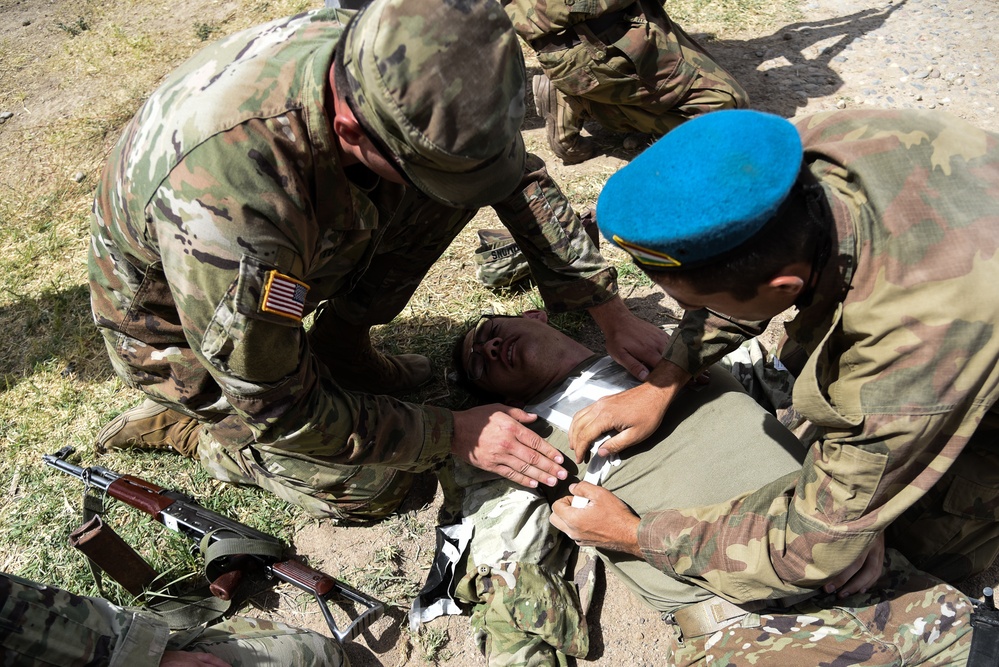 U.S., Tajik troops practice medical skills during Regional Cooperation 22