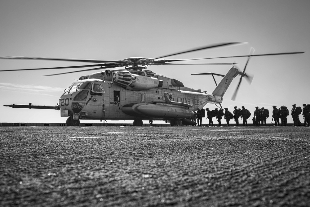 USS Arlington flight operations in the Baltic Sea