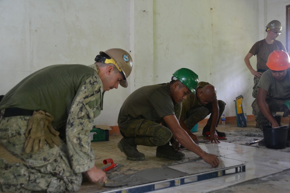 Amphibious Construction Battalion One conducts renovation project during Pacific Partnership 2022