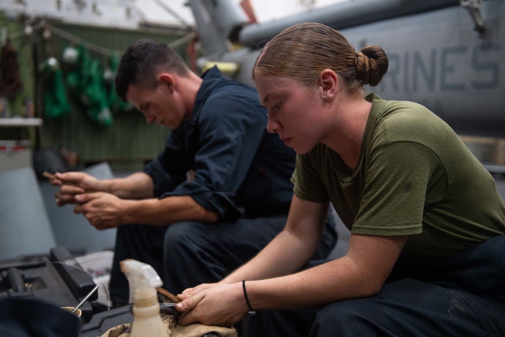 Tool Maintenance aboard USS New Orleans August 13, 2022