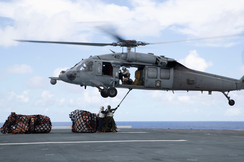 USS Tripoli Vertical Replenishment