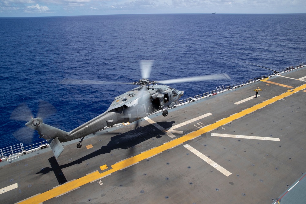 USS Tripoli Vertical Replenishment