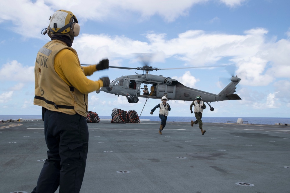 USS Tripoli Vertical Replenishment