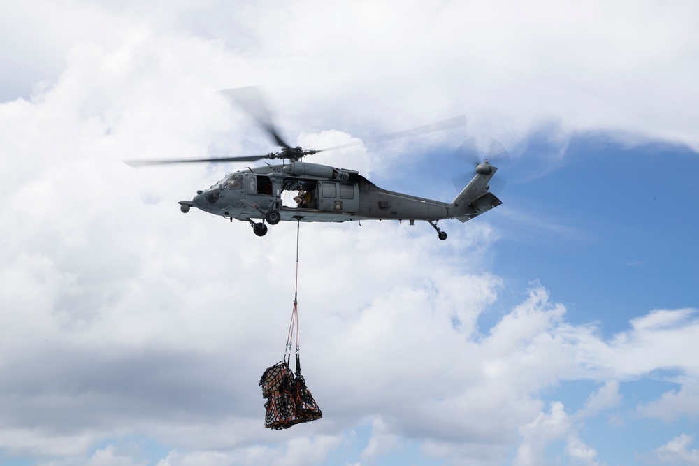 USS Tripoli Vertical Replenishment