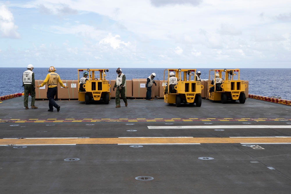 USS Tripoli Vertical Replenishment