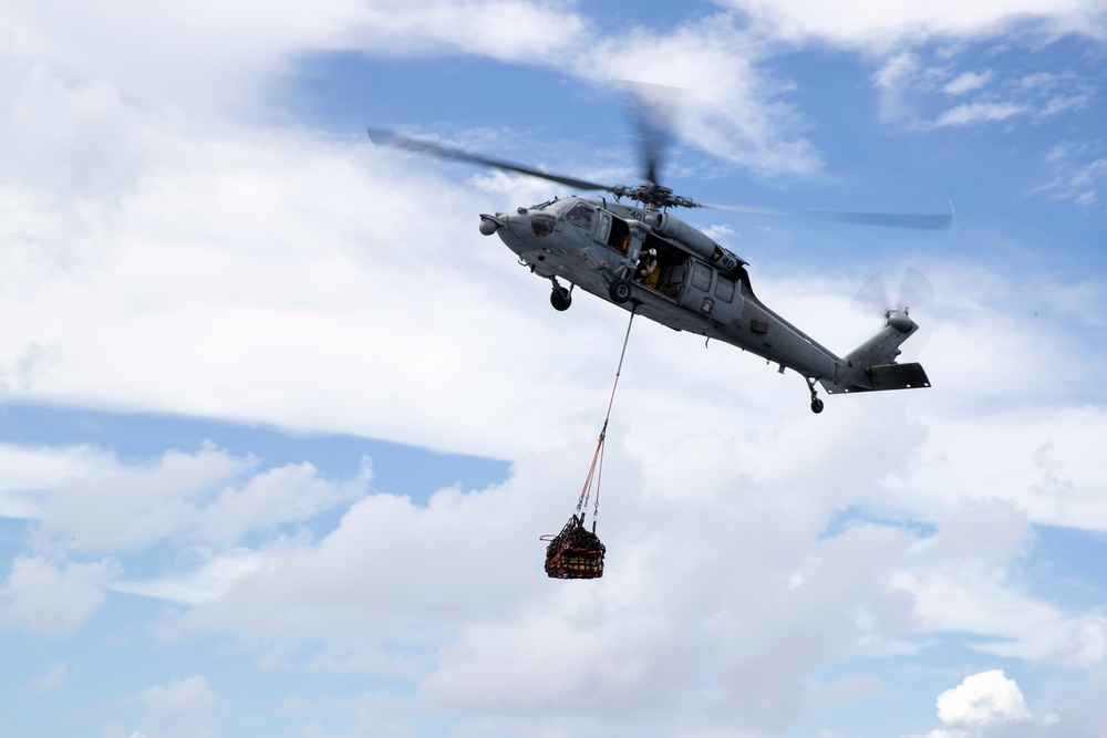 USS Tripoli Vertical Replenishment