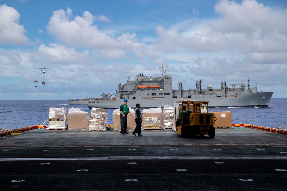 USS Tripoli Replenishment-At-Sea