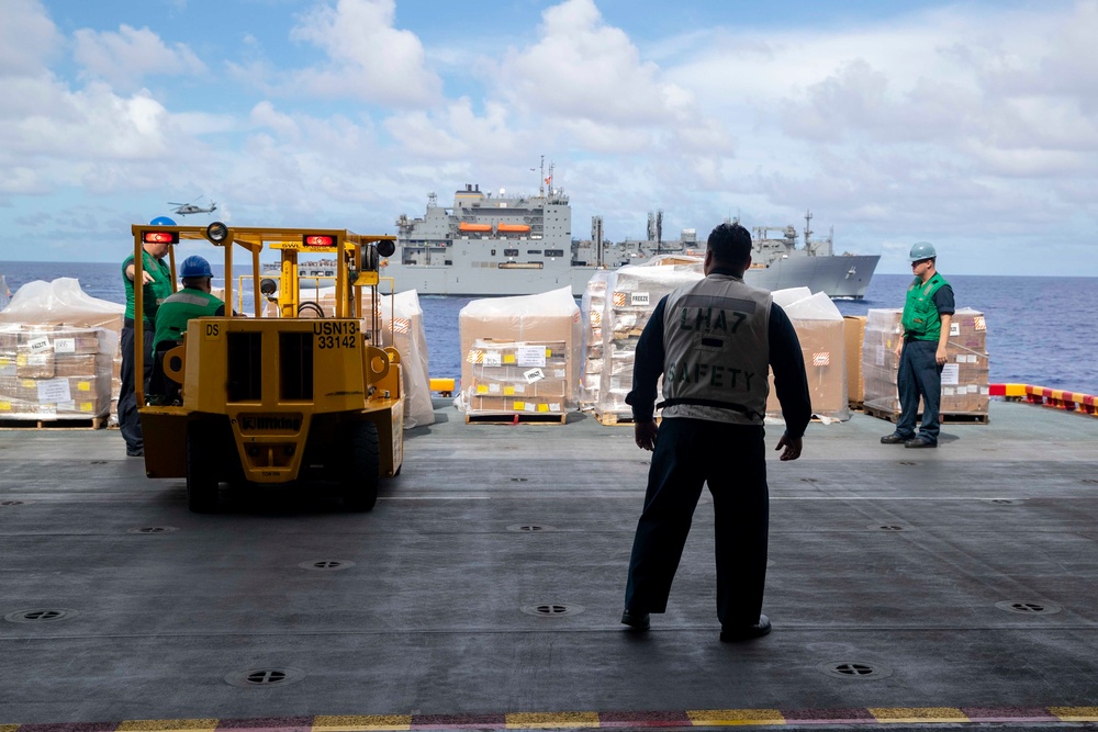 USS Tripoli Replenishment-At-Sea