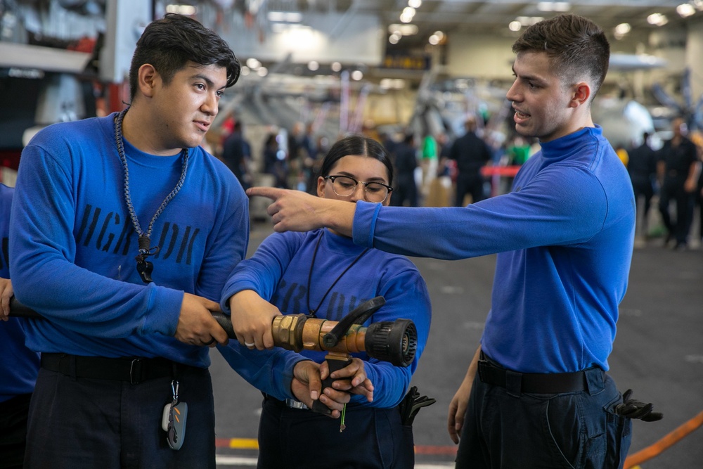 USS George H.W. Bush Crew Conducts Aircraft Maintenance