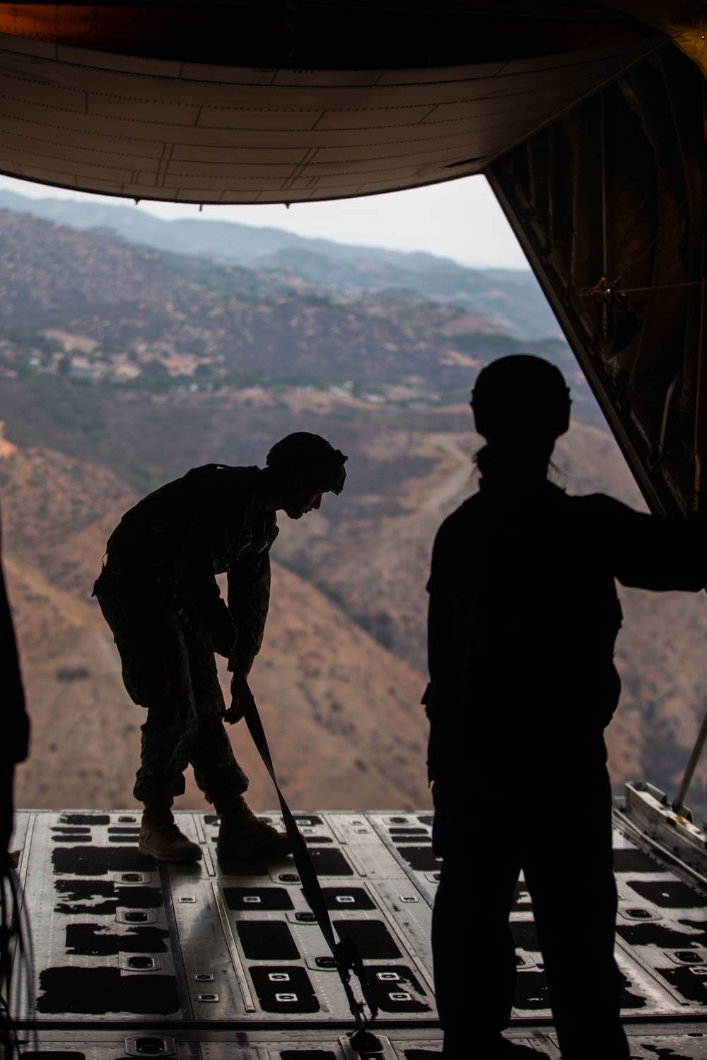 3rd ANGLICO parachute from KC-1230J Hercules on Camp Pendleton