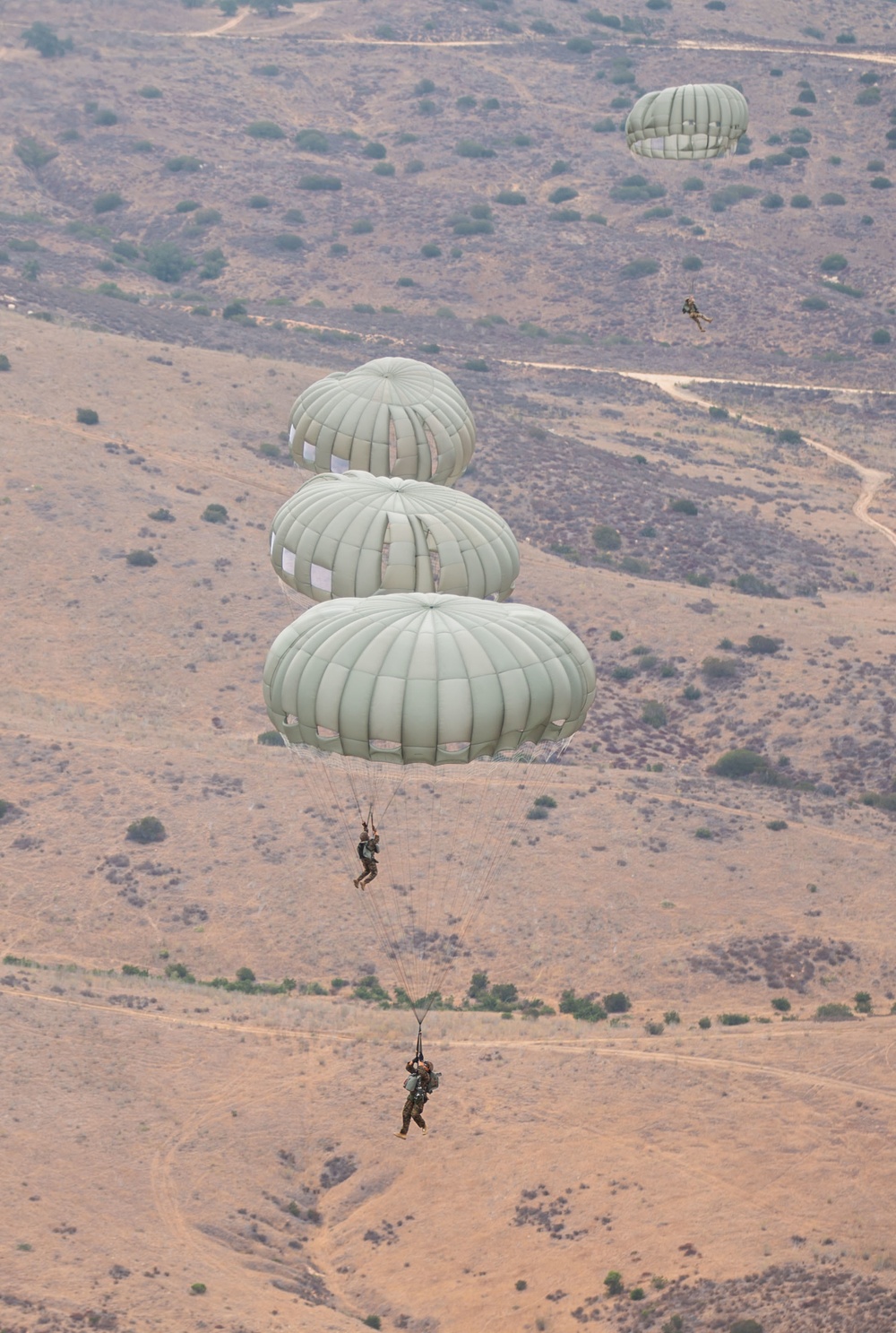 3rd ANGLICO parachute from KC-1230J Hercules on Camp Pendleton