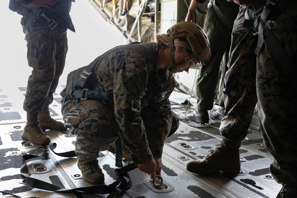 3rd ANGLICO parachute from KC-1230J Hercules on Camp Pendleton