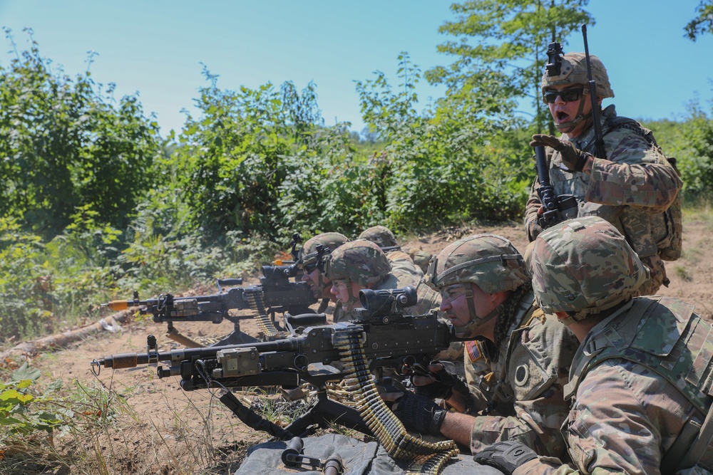 Ohio National Guard Soldiers Conduct Support-By-Fire Exercise During Annual Training