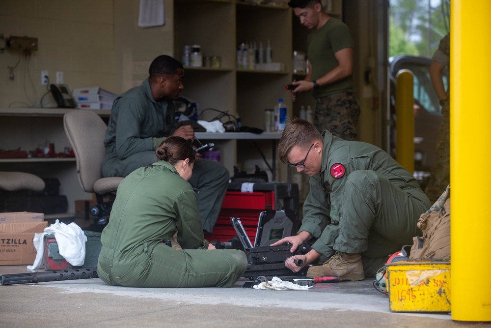 Marines with Marine Light Attack Helicopter Squadron (HMLA) 167 support exercise Northern Strike 22-2