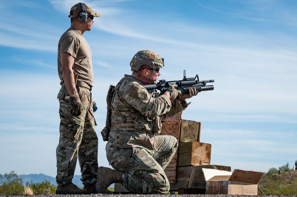 944th FW Security forces conduct heavy weapons qualifications in Arizona heat
