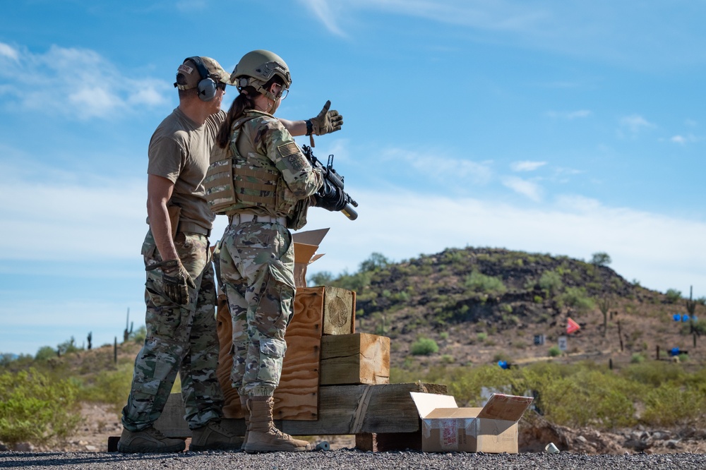 944th FW Security forces conduct heavy weapons qualifications in Arizona heat
