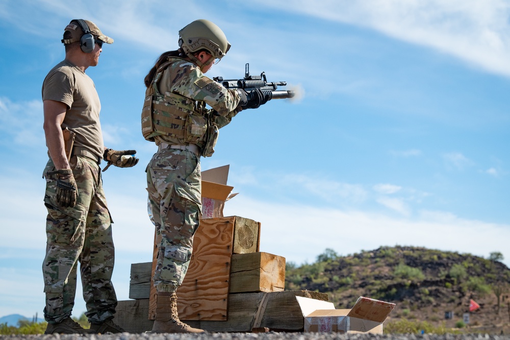 944th FW Security forces conduct heavy weapons qualifications in Arizona heat