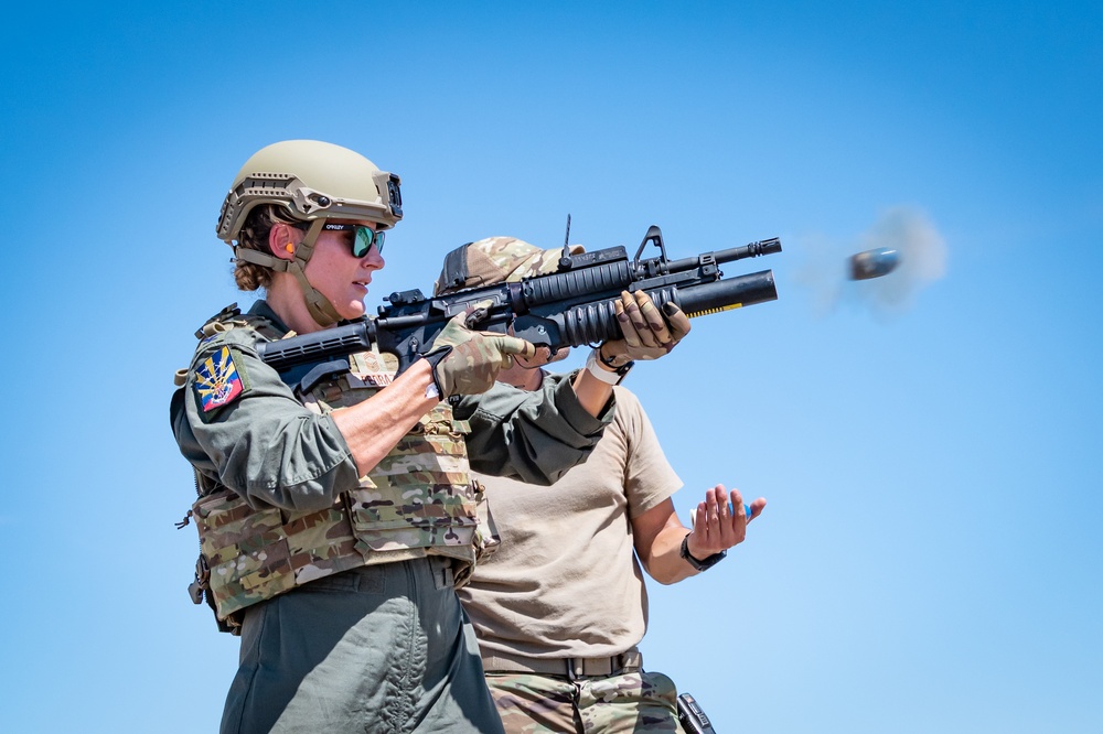 944th FW Security forces conduct heavy weapons qualifications in Arizona heat