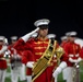 Marines with “The Commandant’s Own,” U.S. Marine Drum and Bugle Corps, showcased their talents in front of thousands of enthusiastic fans at Lucas Oil Stadium