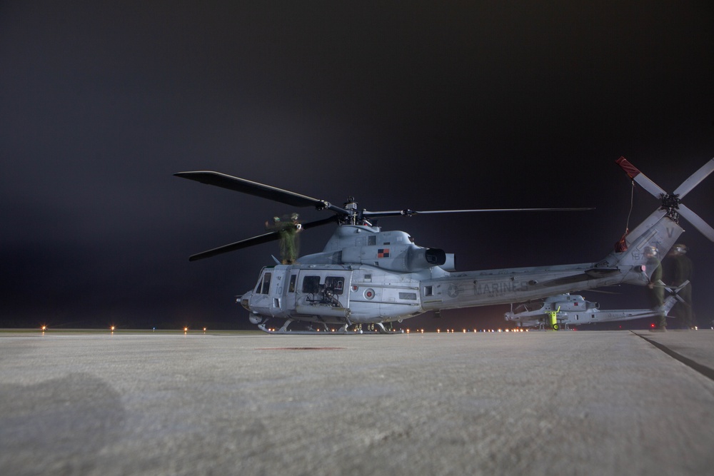 Marines with Marine Light Attack Helicopter Squadron (HMLA) 167 support exercise Northern Strike 22-2