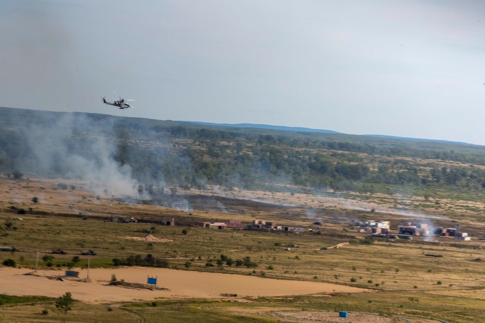 Marines with Marine Light Attack Helicopter Squadron (HMLA) 167 support exercise Northern Strike 22-2