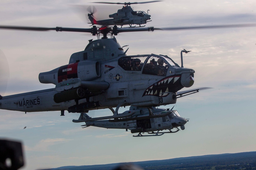 Marines with Marine Light Attack Helicopter Squadron (HMLA) 167 support exercise Northern Strike 22-2