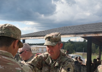 Acting 29th Combat Aviation Sgt. Maj. feeds soldiers at MWR event