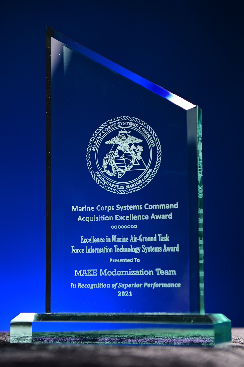NSWC Corona Awarded for Excellence in Marine Air-Ground IT Systems, MAKE application