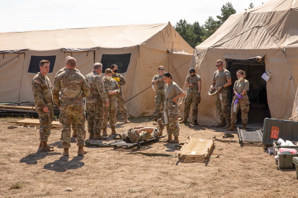 1171st Medical Company Area Support Prepare for a Mass Casualty Simulation at Northern Strike 22-2