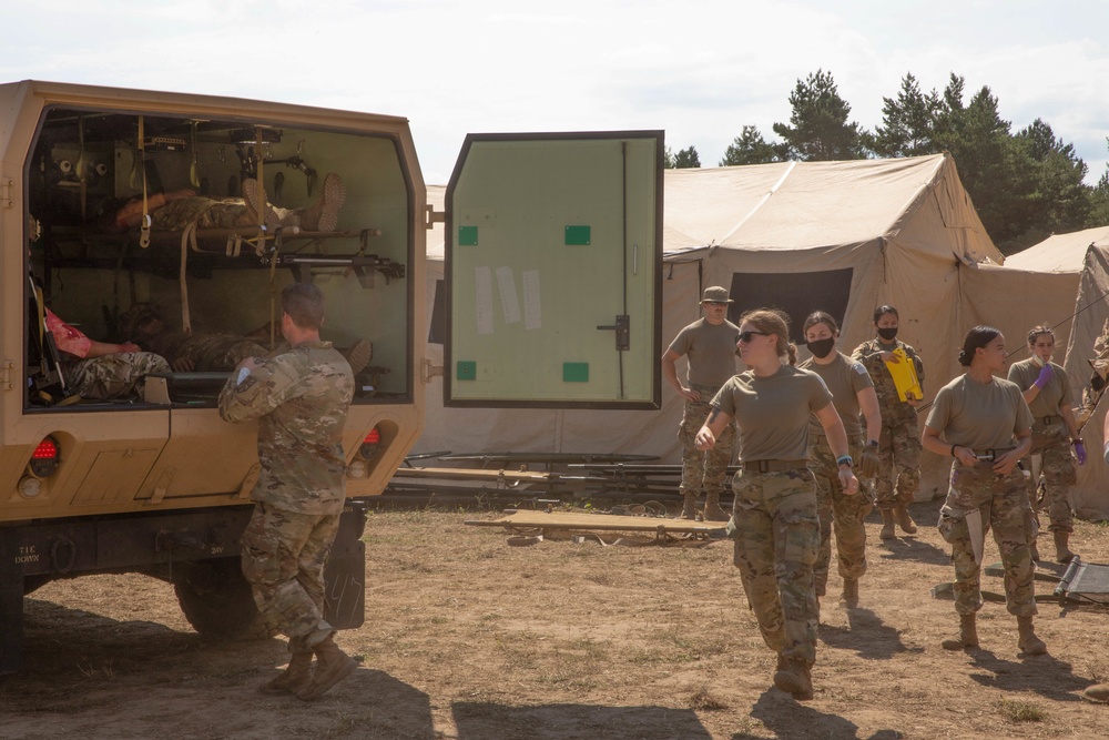1171st Medical Company Area Support Offload Roleplaying Patients During Northern Strike 22-2