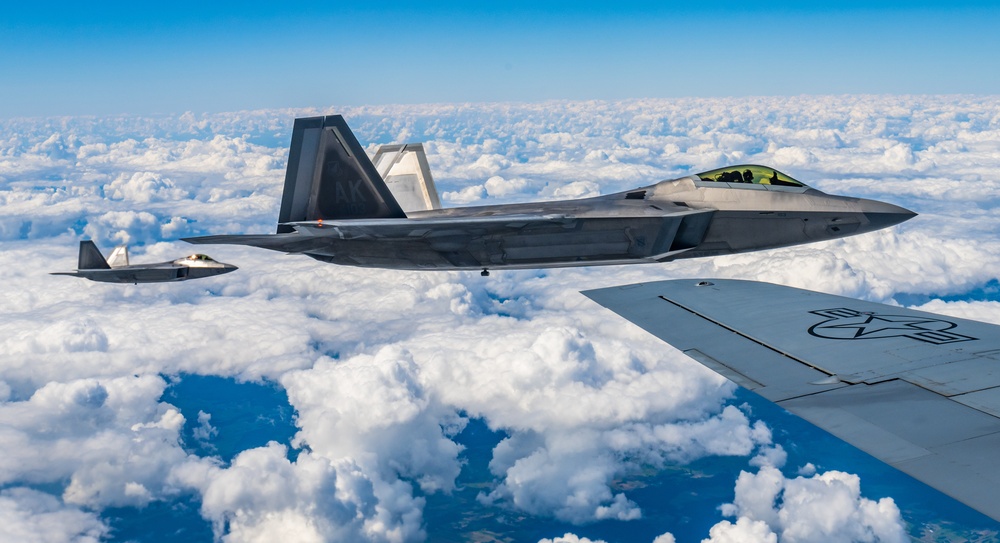F-22s Execute NATO Air Shielding Mission