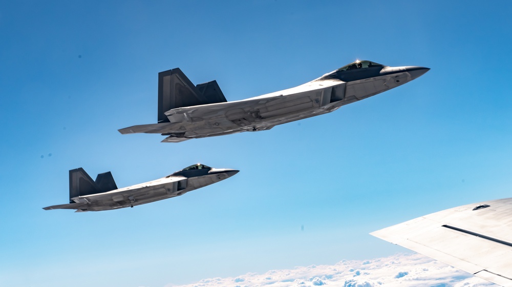 F-22s Execute NATO Air Shielding Mission