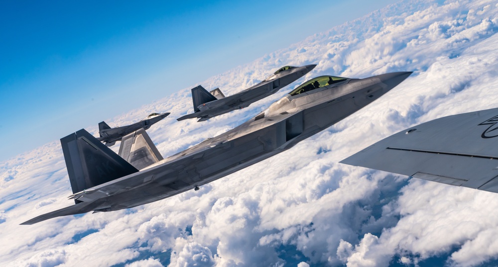 F-22s Execute NATO Air Shielding Mission