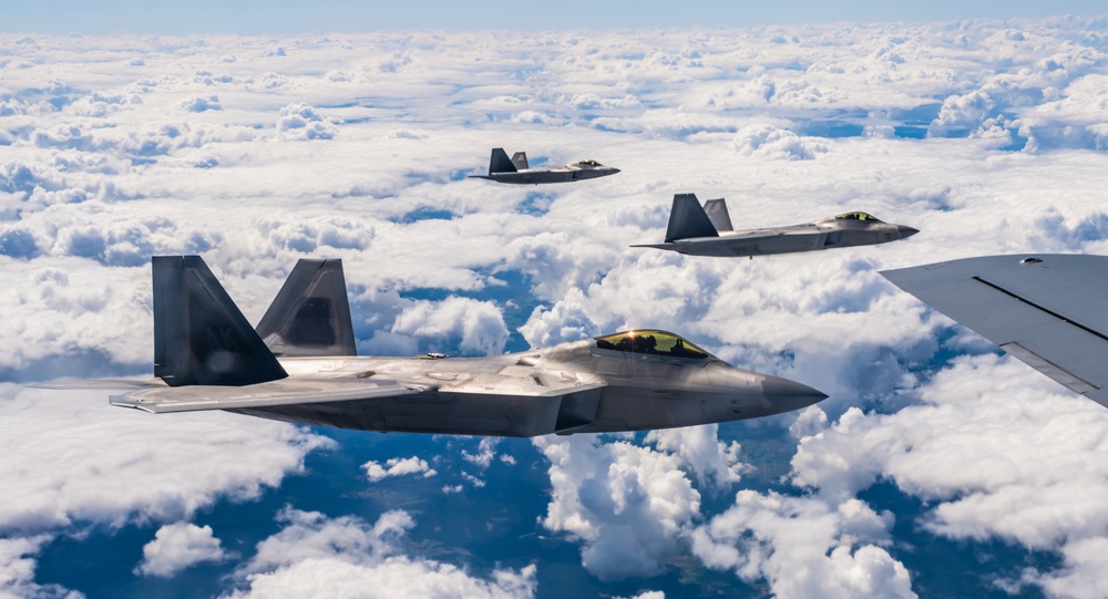 F-22s Execute NATO Air Shielding Mission