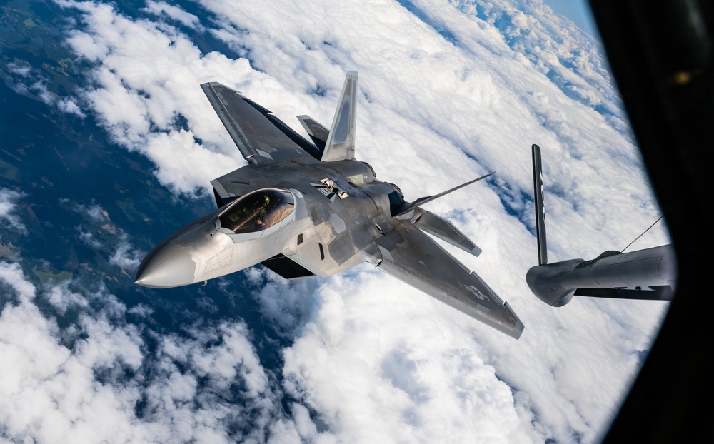 F-22s Execute NATO Air Shielding Mission