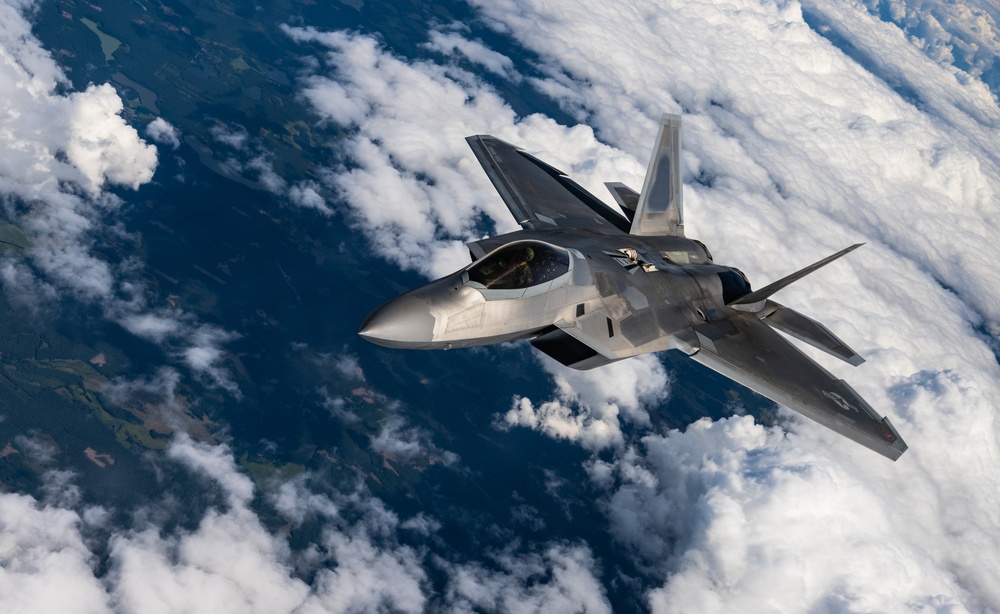F-22s Execute NATO Air Shielding Mission