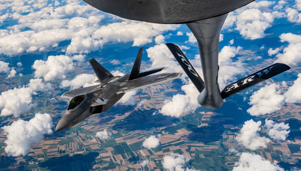 F-22s Execute NATO Air Shielding Mission