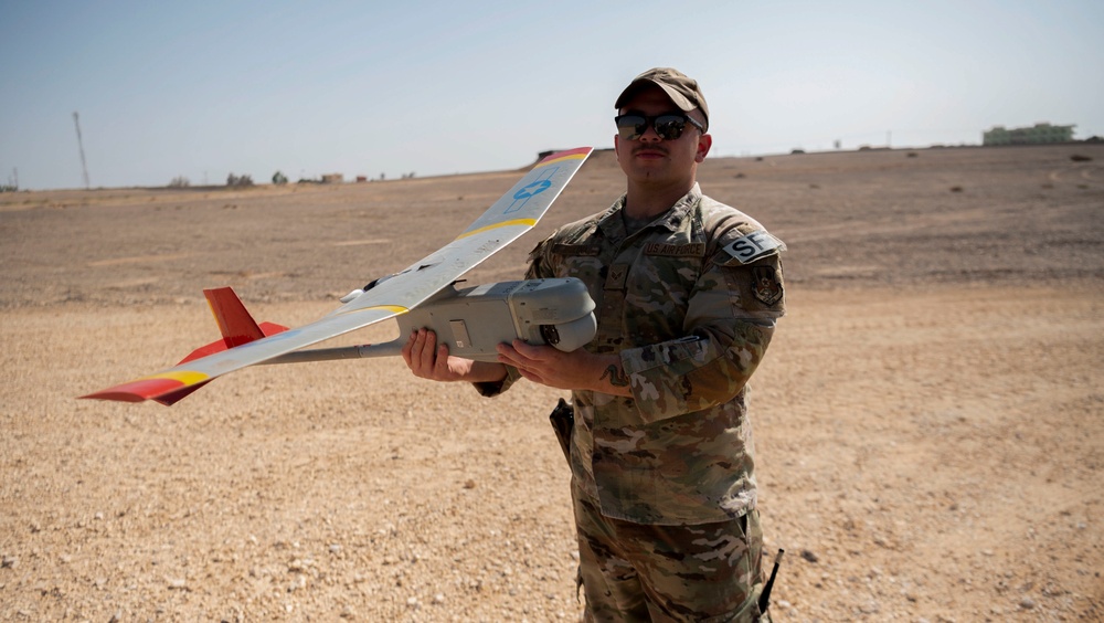 332d Expeditionary Security Forces Squadron flies UAVs at an undisclosed location