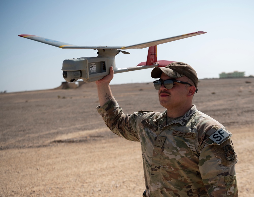 332d Expeditionary Security Forces Squadron flies UAVs at an undisclosed location