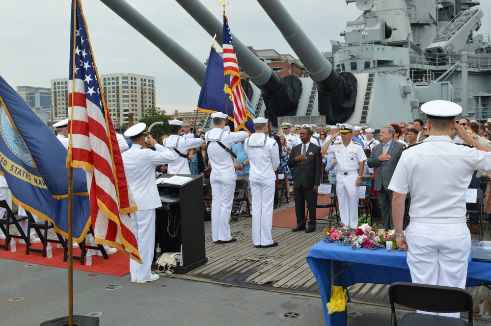 Battleship Sailor retirement ceremony