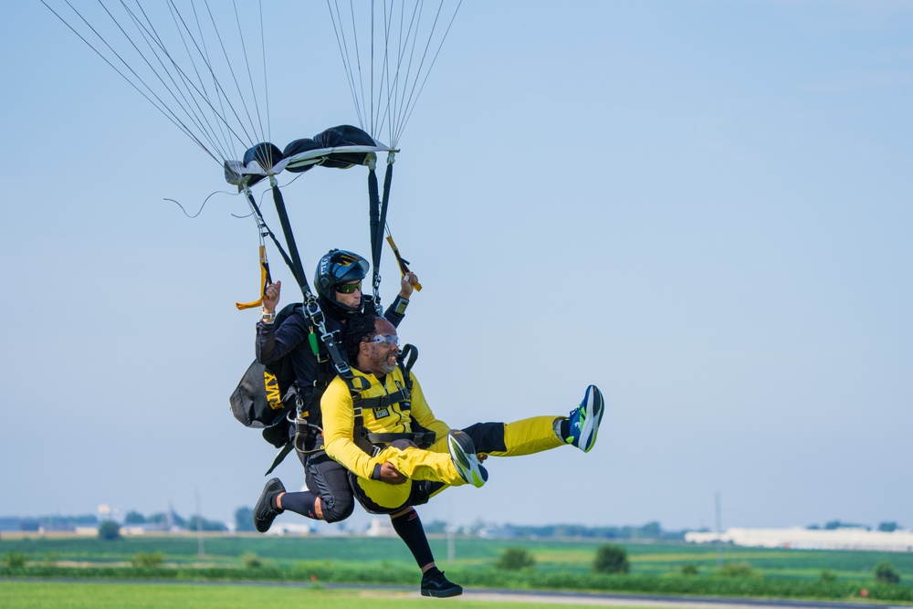 The U.S. Army Parachute Team visits Illinois for tandem event ahead of the Chicago Air and Water Show