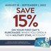 New MILITARY STAR Accountholders Can Save 15% during Back-to-School Shopping Aug. 18 to Sept. 1