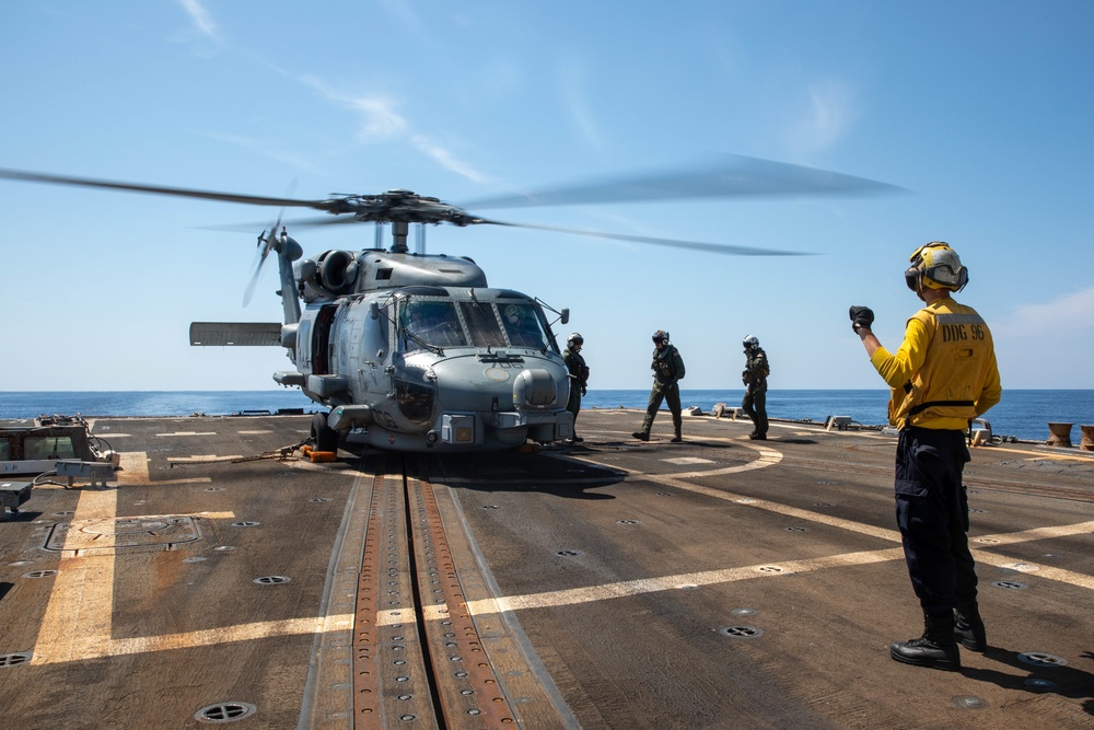 The USS Bainbridge is on a scheduled deployment in the U.S. Naval Forces Europe area of operations, employed by U.S. Sixth Fleet to defend U.S., Allied and Partner interests.