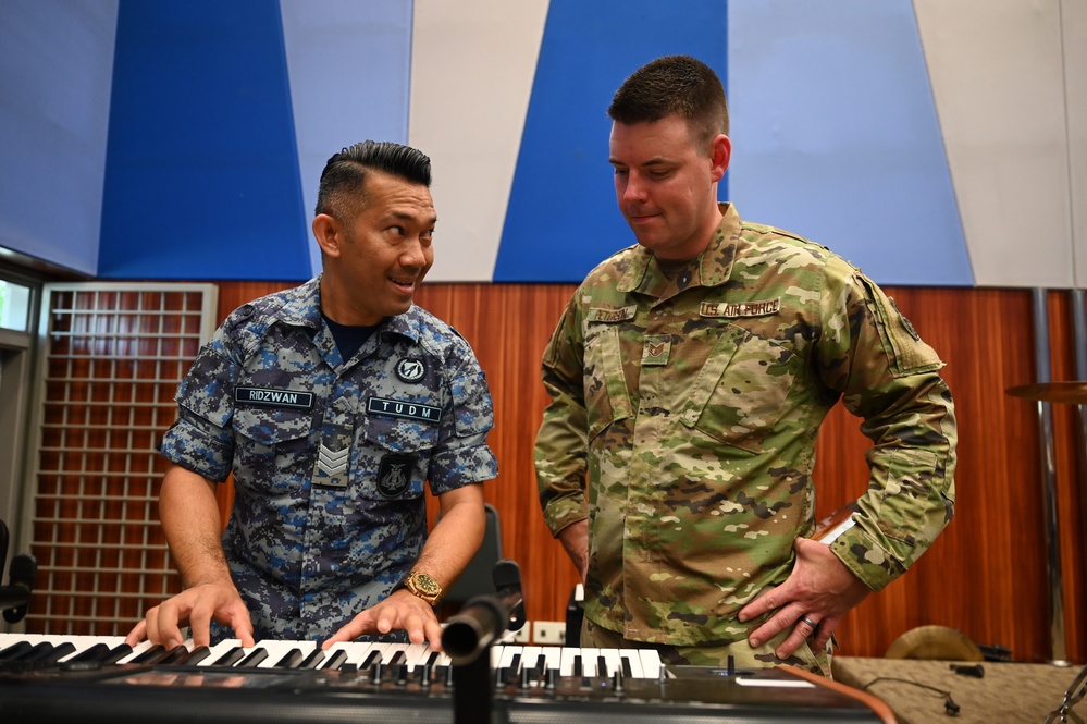 U.S., Malaysian, Australian band members play together during PAC ANGEL 22