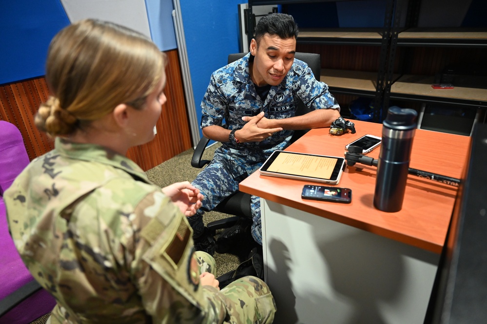 U.S., Malaysian, Australian band members play together during PAC ANGEL 22