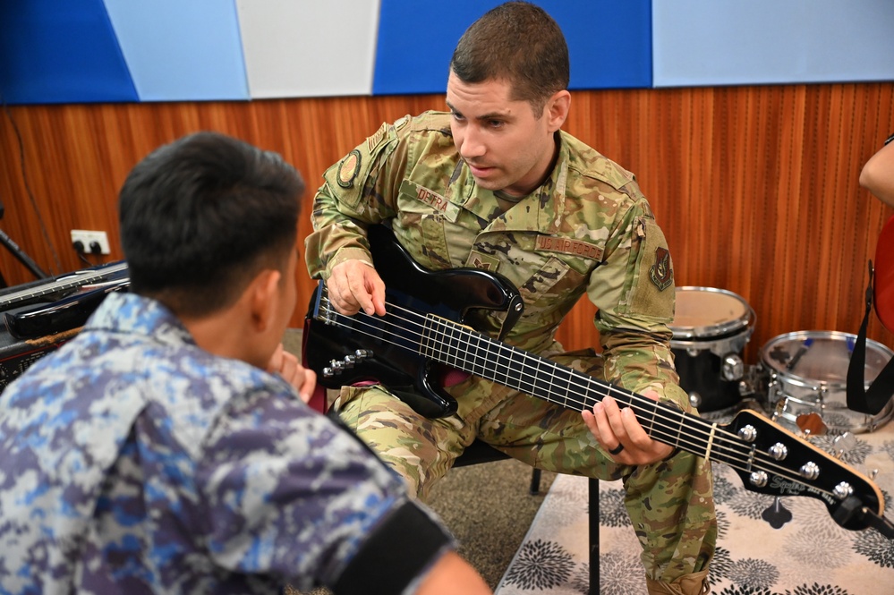 U.S., Malaysian, Australian band members play together during PAC ANGEL 22