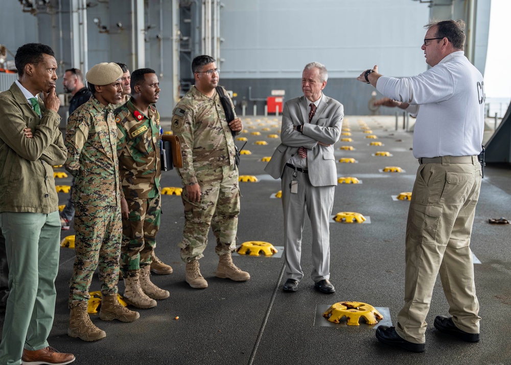 Somali Distinguished Visitors tour USS Hershel “Woody” Williams